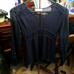 Michael Kors gauzy  navy blue blouse